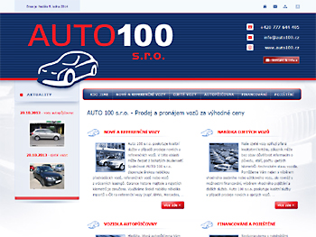 webová prezentace prodejce vozidel